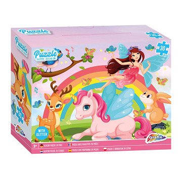 Glitter Puzzle Unicorn, 30pcs.