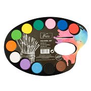 Aquarellfarbenpalette, 12 Farben