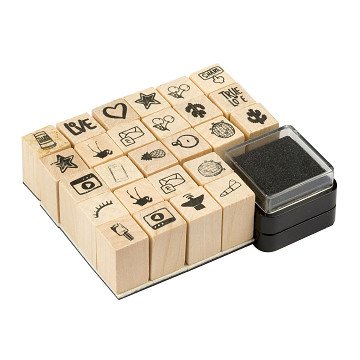 Wooden Stamp Set - Figures, 27 pcs.