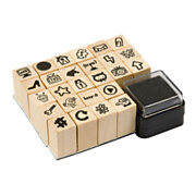 Wooden Stamp Set - Symbols, 27 pcs.