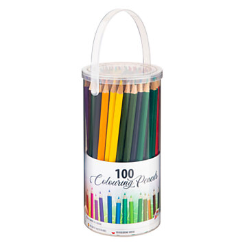 Colored pencils in storage box, 100 pcs.
