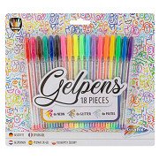 Gel pen set Neon Glitter Pastel, 18 pcs.