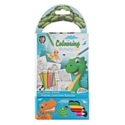 Coloring and Activity Block with Crayons - Dino