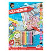 Color by Number with Crayons - Blue