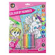 Color by Number with Crayons - Pink