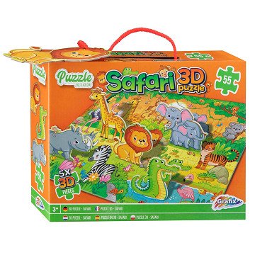 3D Floor Puzzle Safari, 55pcs.