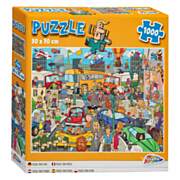 Jigsaw Puzzle Comic Traffic Bustle, 1000pcs.