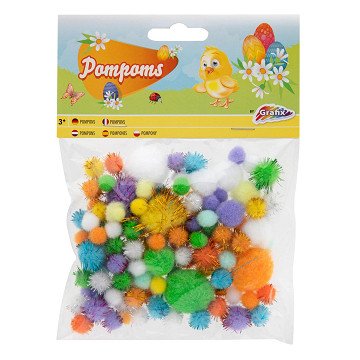 Pompons Ostern, 80 Stk.