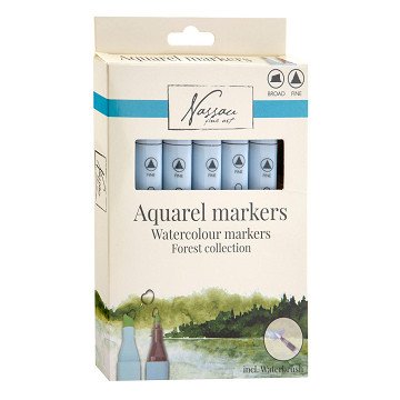 Nassau Aquarellmarker-Set Dual Tip, 6-tlg. - Bos Kleuren