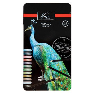Nassau Coloured Pencils Metallic, 12 pcs.