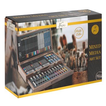 Nassau Luxury Art Set Creative in Wooden Case, 91pcs.