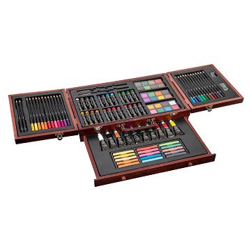 Nassau Luxus-Kunstset Kreativ im Holzkoffer, 103-tlg.