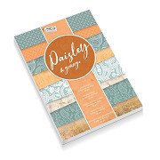 Bastelkarton A5, 32 Blatt - Paisley & Grunge