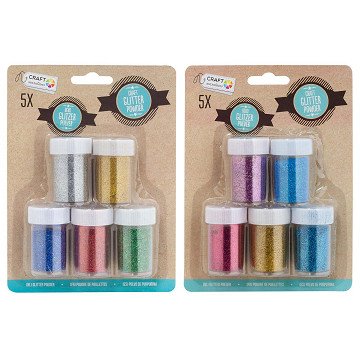 Glitzerpulver, 5 Stk.