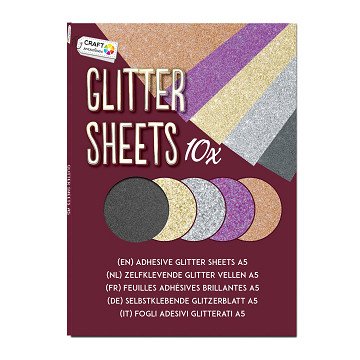 Self-adhesive Glitter Sheets A5 - Set 1