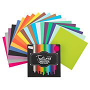 Textured Craft Cardboard - 15x15cm, 80 sheets (20 colors)