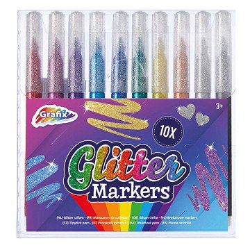 Glitter Markers, 10st.