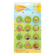 3D Easter Stickers with Glitter, 12 pcs.