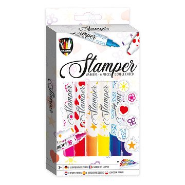 Stempelmarker, 6 Stk.