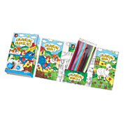 Coloring Books (2st.) with Pencils - Farm