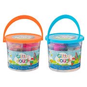 Glitter clay in bucket, 16x16 grams + accessories