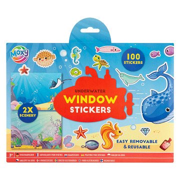 Raamstickers met 2 Sticker Scenes - Onderwaterwereld, 100st.