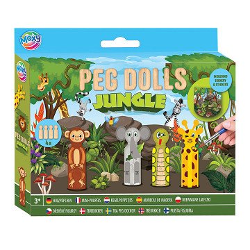 Wooden Cone Puppets Craft Set - Jungle