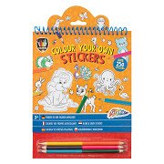 Color your Own Stickers with Colored Pencils Animals, 250 pcs.
