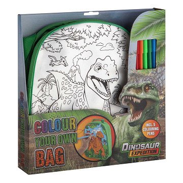 Dino Kleur je eigen Tas met Stiften