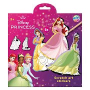 Scratch Art Sticker - Disney Prinses, 6 Stück.