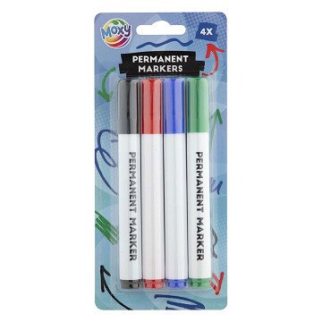 Permanentmarker, 4 Stück.