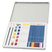 Watercolor Paint Set in Tin Box, 28pcs