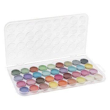 Metallic Watercolor Paint Palette, 36 Colors