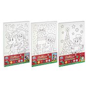 Canvas Schilderen op Nummer Kerstmis - incl 6 kleuren verf en penseel