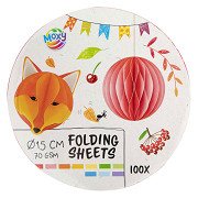 Folding Leaflets Round 15cm, 100 Sheets 10 Colors