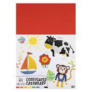 Ribbed Craft Cardstock A4, 8 Sheets 8 Colors