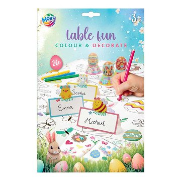 Ostertischdecke, Eierbecher und Namensschilder selbst bemalen