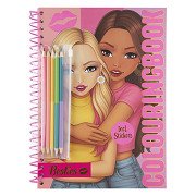Besties Neon Coloring Book A4 with Colored Pencils