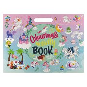 Kleur- & Activiteitenboek incl. Stickers 25 Vellen - Roze