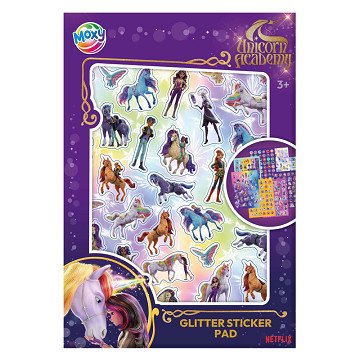 Unicorn Academy Glitter Sticker Book A5 - 8 Sheets
