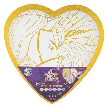Unicorn Academy Malen nach Zahlen Folie Herzform