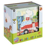 Holzpuzzleteile - 15 Stück.