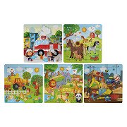 Holzpuzzleteile - 15 Stück.