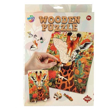 Houten Puzzel Giraf - Unieke Vormen - 130st.