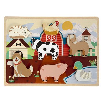 Houten 3D Puzzel Boerderij - 7st.
