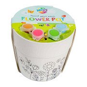 Blumentopf zum Selbstbemalen – inkl. 4 Farben und 1 Pinsel