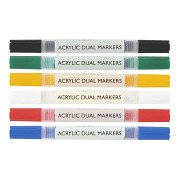 Nassau Acrylic Marker Set with Double Tip - 6 pcs.