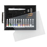 Nassau Koffer-Set aus schwarzem Holz und Acryl - 21-teilig.