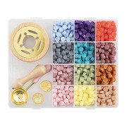 Wachssiegel-Set – inkl. 12 Farben, 2 Stempel & Löffel
