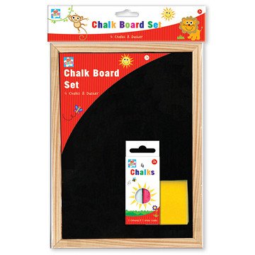 Kreidetafel A4 + Schwamm und Kreide